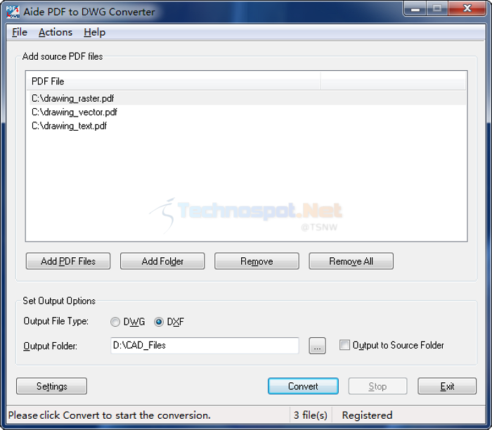 AideCAD PDF to DWG converter