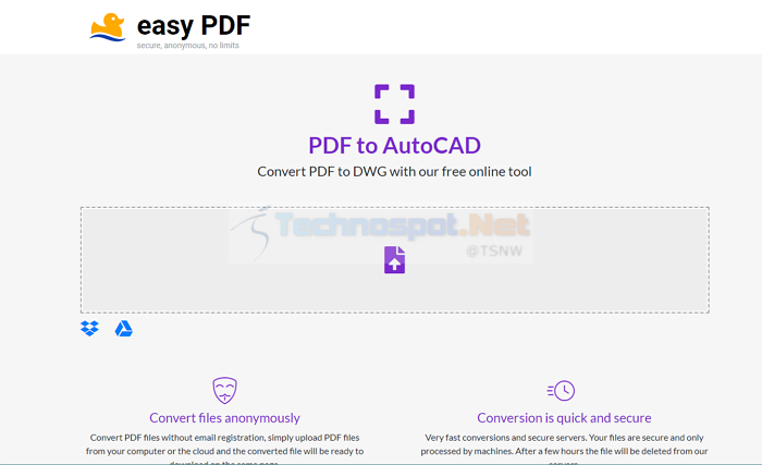 EasyPDF PDF to DWG online