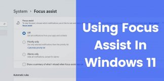 Use Focus Assist Windows