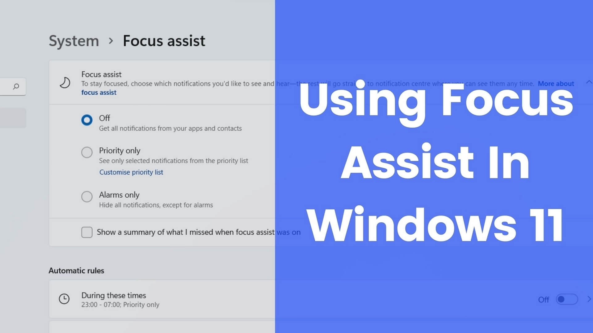 How To Use Focus Assist In Windows 11 (Manage Notifications Like Pro)