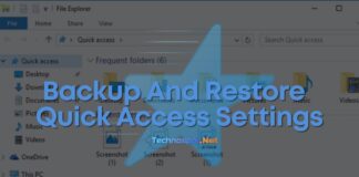 Backup And Restore Quick Access Settings