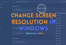 Change Screen Resolution Windows