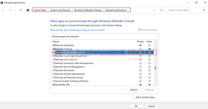 Change You Firewall Settings to Allow Remote desktop connections On Windows