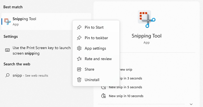 Snipping Tool Pin to Taskbar