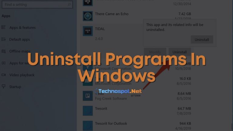 How To Remove Programs In Windows 11/10