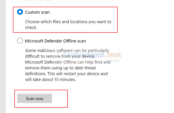 Custom Scan In Windows Defender