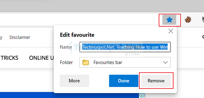 Deleting Favorites In Microsoft Edge From The Address Bar