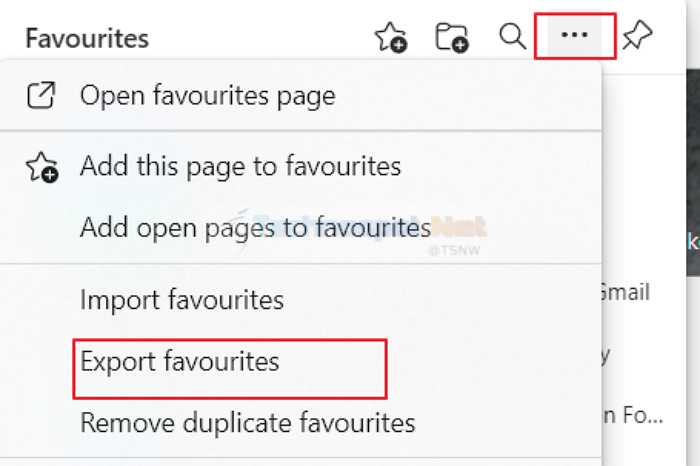 Exporting Favorites In Microsoft Edge