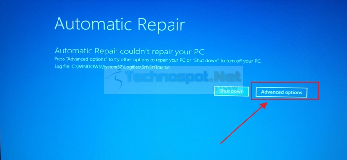 Automatic Repair couldn't repair your PC in Windows