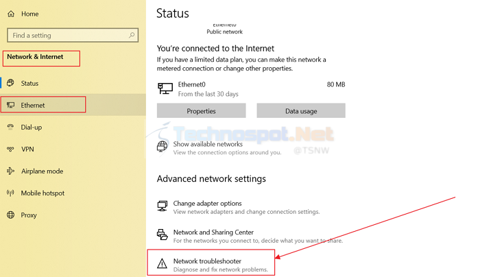 Network Troubleshooter In Windows