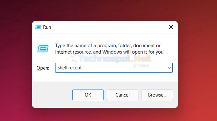 Open Recently Closed File Explorer Window Using Run Dilog Box