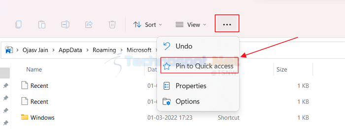Pin Recently Opened Files Folder To Quick Access