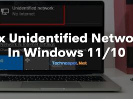 Fix Unidentified Network In Windows 1110