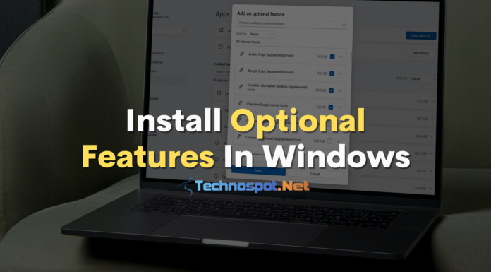 Install Optional Features In Windows