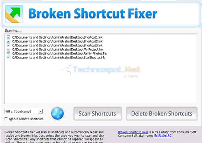 how to delete broken shortcuts windows 10