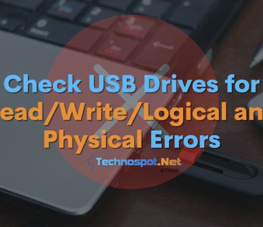 Check USB Drives for ReadWriteLogical and Physical Errors