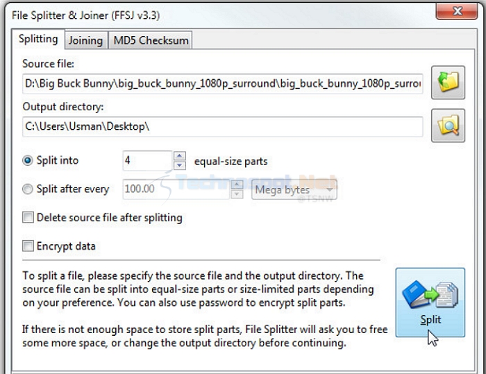 free download File Splitter And Joiner