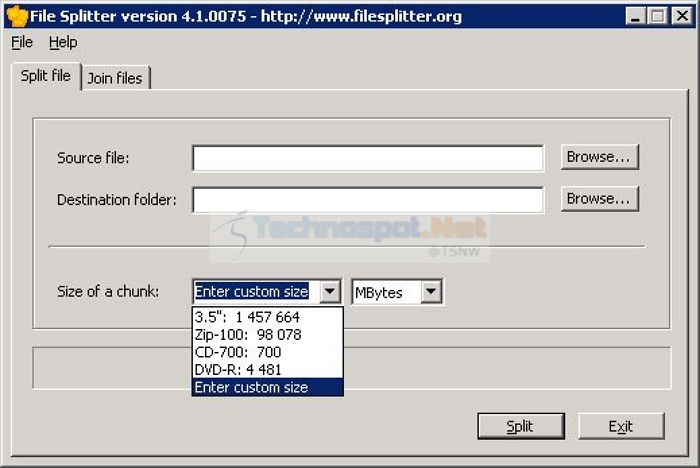 File Splitter Software for splitting large files in Windows