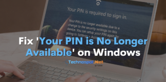 Fix 'Your PIN is No Longer Available' on Windows