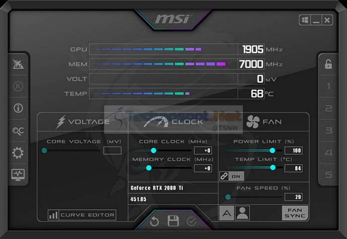 MSI Afterburner Software To Control Windows Fan Speed
