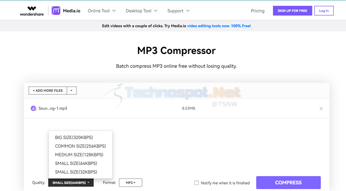 Media.io MP3 Compressor