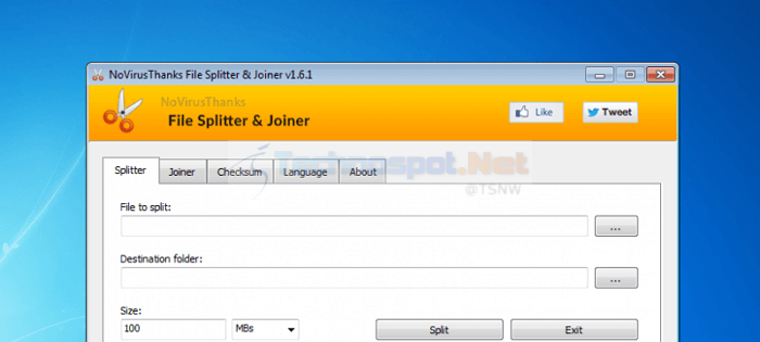NoVirusThanks File Splitter and joiner