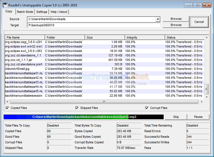 Roadkils Unstoppable File Copier Data Recovery Tool