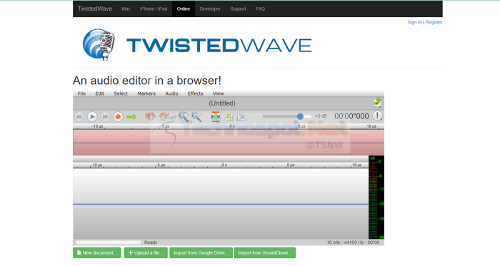 TwistedWave.com MP3 Editor