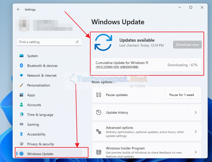 Download And Install Updates In Windows