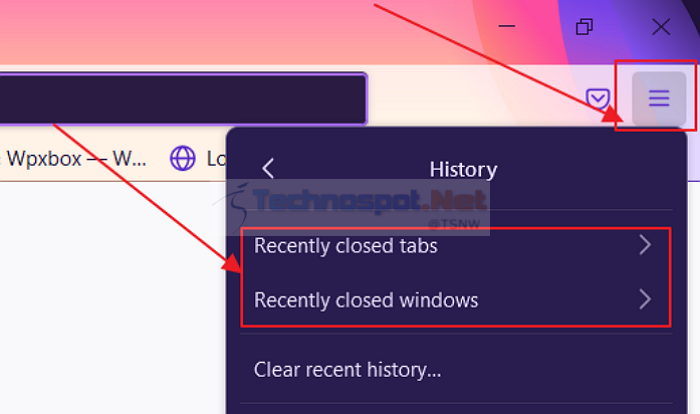 Recently Closed Tabs and Windows in Firefox