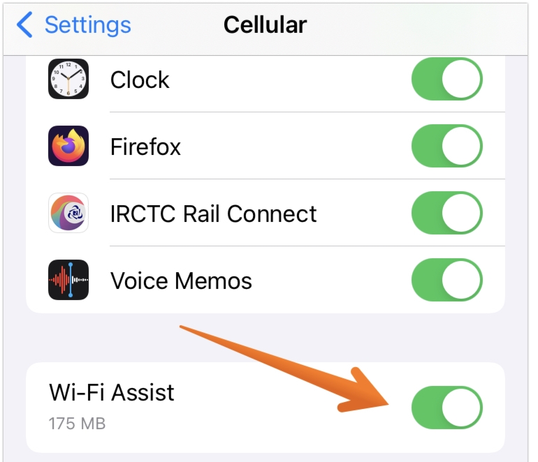 Turn Off Wi Fi Assist iPhone