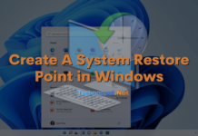 Create A System Restore Point in Windows