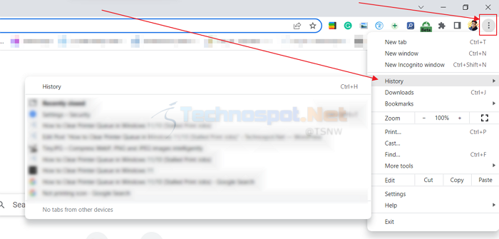 Reopening Old Closed Tabs in Google Chrome
