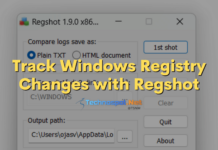 Track Windows Registry Changes with Regshot