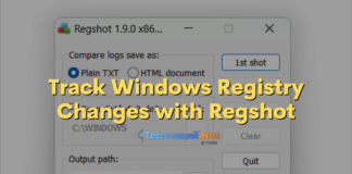 Track Windows Registry Changes with Regshot