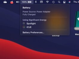 enable battery percentage macbook