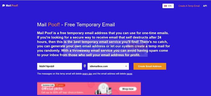 Mailpoof Temporary Email service provider