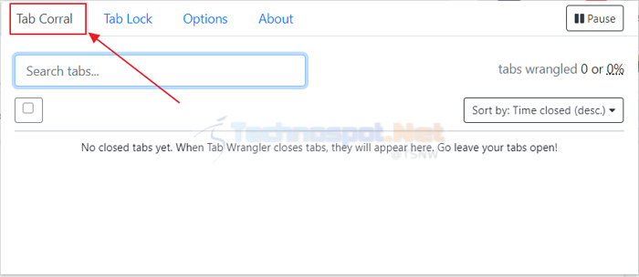 Tab Corral To Restore Closed Tabs In Tab Wrangler