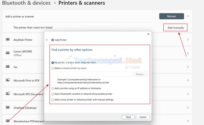 Add A Printer Manually In Windows