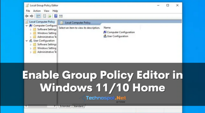 Enable Group Policy Editor in Windows 1110 Home
