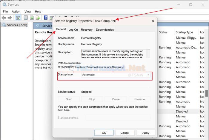 Enable Remote Registry Service In Windows