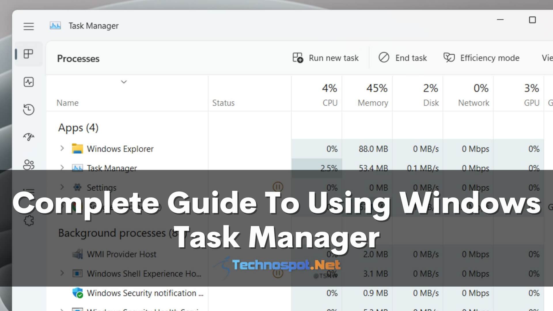 How to use Windows 11 Task Manager Guide)