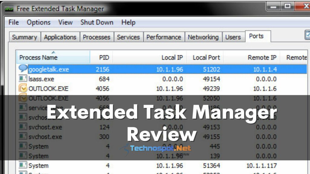 Extended Task Manager Review : An Alternate to Task Manager in Windows