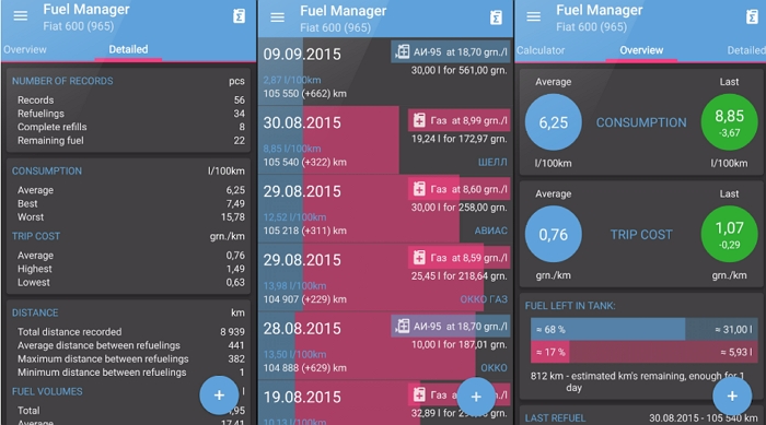 Fuel Manager App Track Fuel