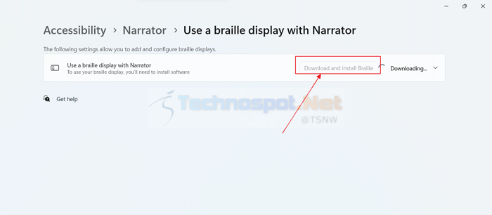 Installing Braille in Windows Narrator