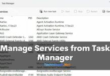 Manage Services from Task Manager