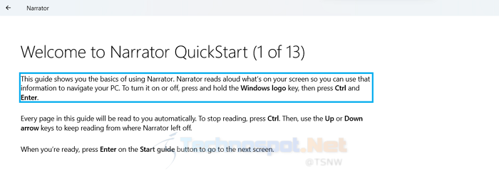 Narrator Quickstart Guide To Learn How To Use Windows Narrator