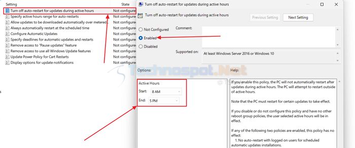 Turn Off Auto Restart For Updates During Active Hours In Group Policy Editor