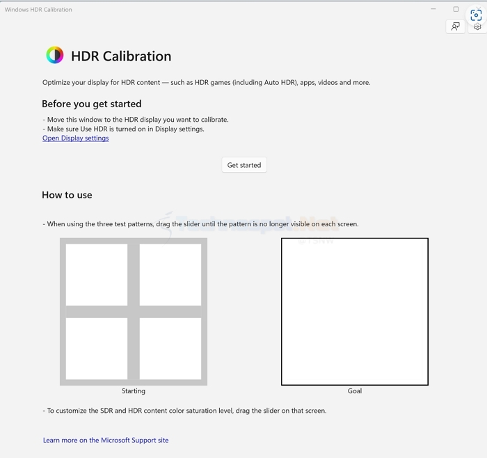 Windows HDR caliberation