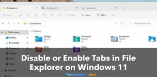 Disable or Enable Tabs in File Explorer on Windows